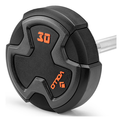 Barra Reta De Peso Montada Vollo 30kg Academia Musculação Cor Preto