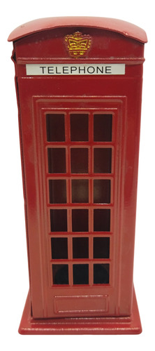 Mini Cofre Cabine Telefonica Londres 15cm Decoração Retrô