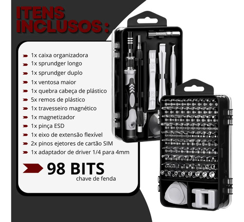 Kit De Llaves De Precisión De 115 Piezas Para Teléfono Celul