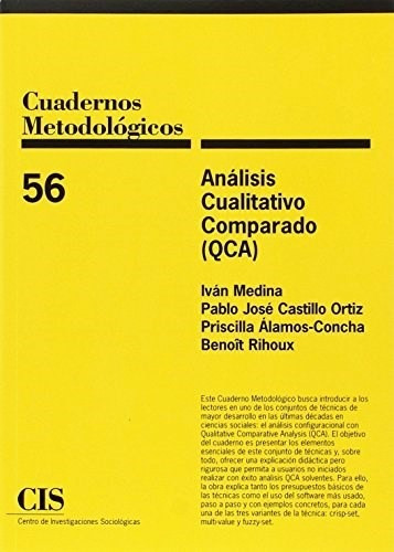 Analisis Cualitativo Comparado (qca): Cuadernos Metodologicos, De Medina, Ivan. Editorial Cis, Tapa Blanda, Edición 2018 En Español, 2018