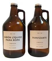 Comprar Set X2 Growlers Botellon Ambar Etiqueta Tienda Mama