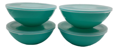 10 Potes Redondo Com Tampa Marmita Sobremesa 600 Ml Verde