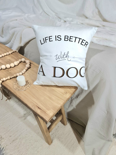 Almohadon Decorativo Perro Mascota Estampado 40x40 Desarmabl