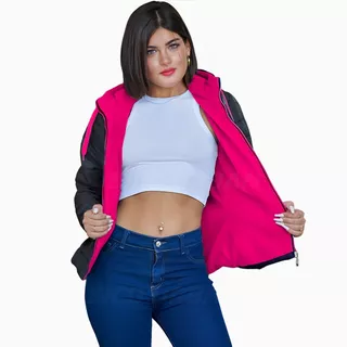 Campera Inflada Mujer Con Polar Térmico Para Frío Extremo