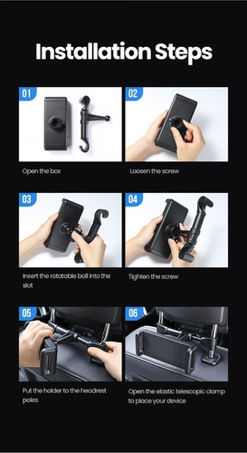 Ugreen Soporte Tablet Auto, Soporte Reposacabezas Auto Giro