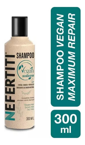Shampoo Vegan Neferti Sin Sal Y Sin Sulfatos Con Keratina 