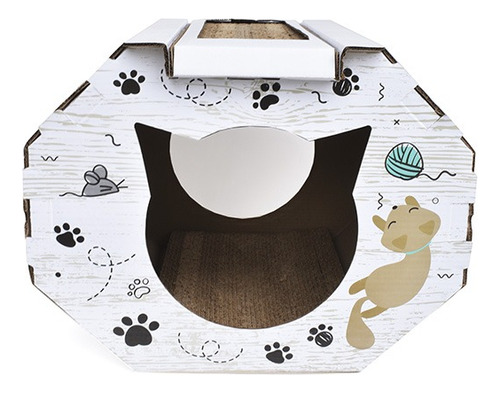 Rascador De Carton Para Gatos (casita)