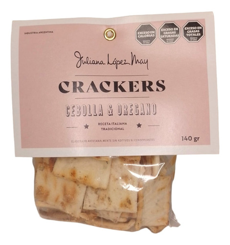 Crackers Cebolla Y Orégano Juliana López May - Pack X6 U.