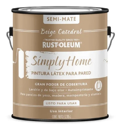 Pintura Látex Interior Simply Home 3,785 L Rust Oleum Tiza 