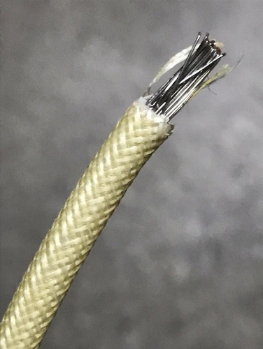 Cable # 10 Blanco Fibra Vidrio Silicon 6mm Diametro Ignifugo