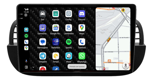 Multimídia Fiat 500 9p Android Adak Tpros 256gb + 360