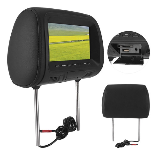 Reposacabezas Reproductor Dvd Vídeos Mp5 Usb Pantalla 7puLG