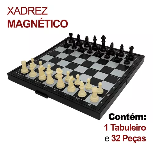 JOGO DE XADREZ E DAMA COM ESTOJO