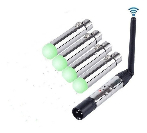 Kit Antena Dmx Wireless 2,4ghz 1 Transmissor 4 Receptor Ilum