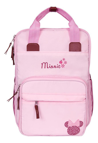 Mochila Maternidade Premium Com Trocador De Fraldas Minnie Cor Rosa 03762