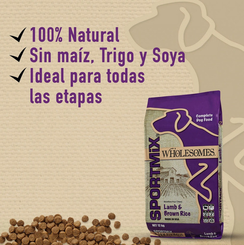 Imagen 3 de 5 de Croquetas Sportmix Wholesomes Cordero 12 Kg Para Perros