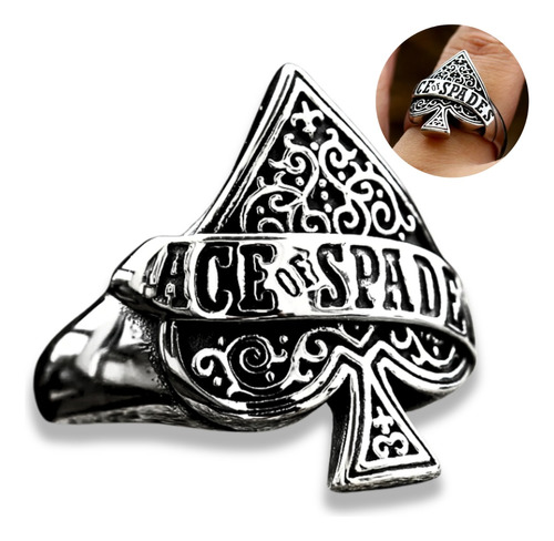 Anillo Para Hombre Con Diseño Ace Of Spade Cartas De Juego