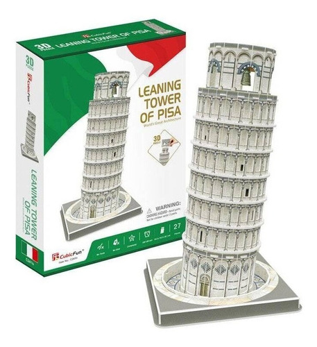 Puzzle 3d Leaning Tower Of Pisa 27 Pcs - Cubicfun