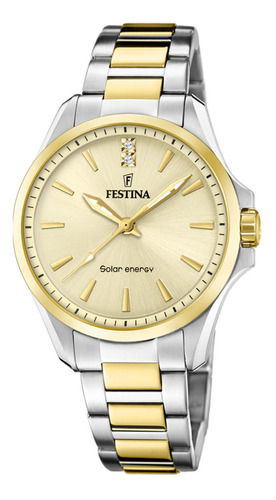 Reloj F20655/3 Crema Festina Mujer  Solar Energy