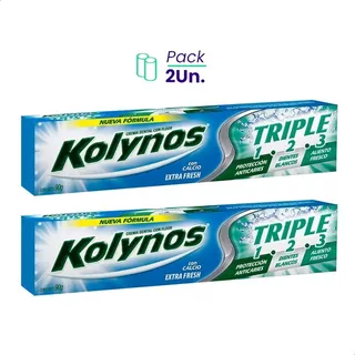 Pack X2 Pasta Dental Kolynos Triple Extra Fresh En Crema 90g