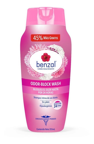 Benzal Wash Shampoo Íntimo Femenino Odor Block 355 Ml