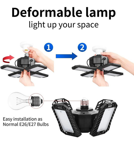 Led Garage Lights, 120w 12000 Lumens Deformable Led Garage C