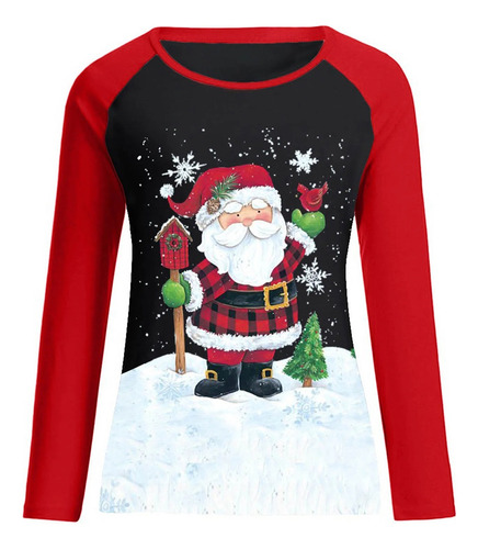 Camisetas Informales De Navidad,camisetas Santa Claus,mujers