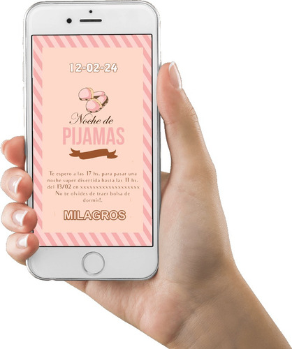 Pijama Party Invitación Tarjeta Digital Imprimible Whatsapp