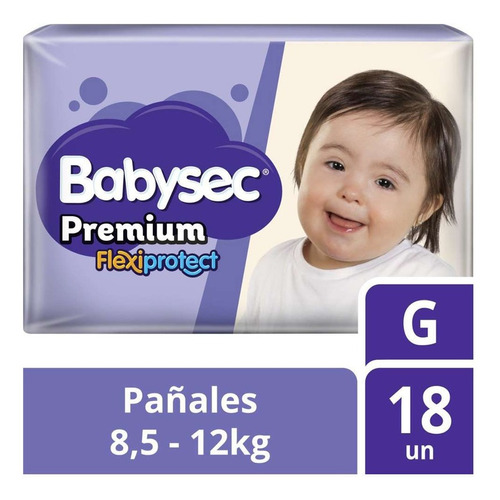 Pañal Premium Flexi Prot G Babysec 18 Uni(3 Dis) Super