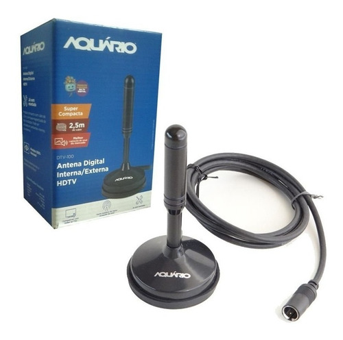 Antena Interna Externa Digital Hd Conversor 360° Dtv 100