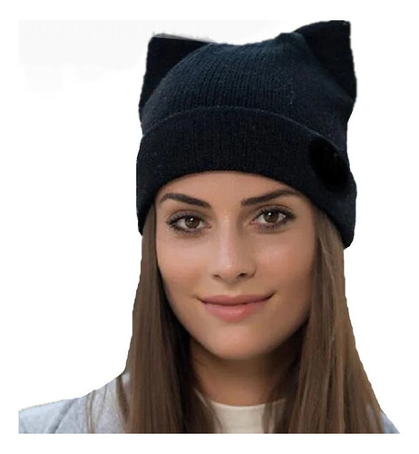 Gorro De Punto Con Orejas De Gato Para Mujer Gorro De Lana 