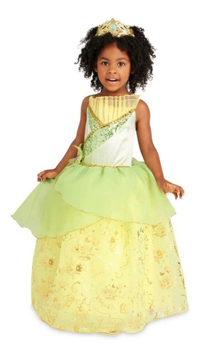 Disfraz Niña Tiana Disney Store Vestido Princesa Y El Sapo 