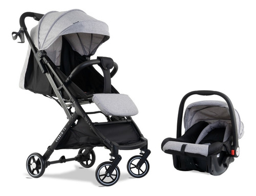 Coche Huevito Gubbio Ts Belluno Baby Ultraliviano Reclinable Color Gris Color del chasis Negro