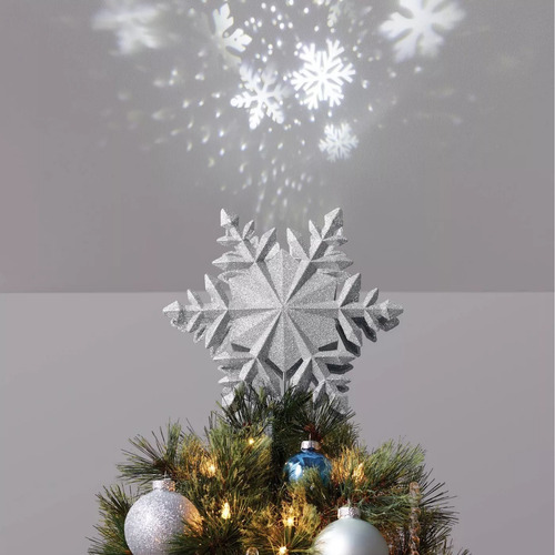 Estrella Que Alumbra Para Arbol Decorativo Navidad Plateada