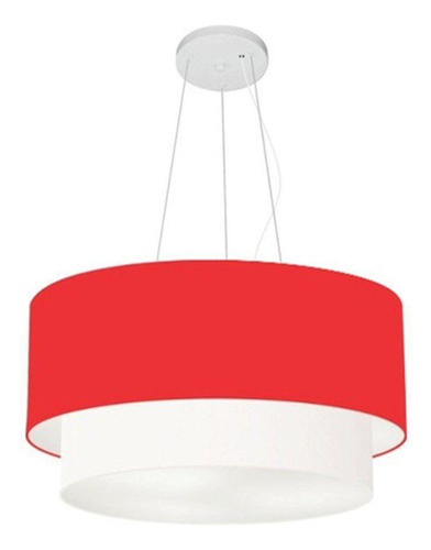 Pendente Cilíndrico Vermelho E Branco Mj-4369