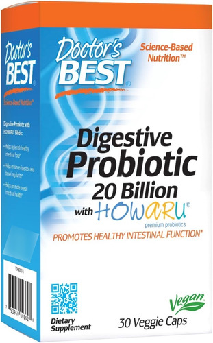 Probióticos Digestivos 20 Billion Doctor's Best 30 Cápsulas