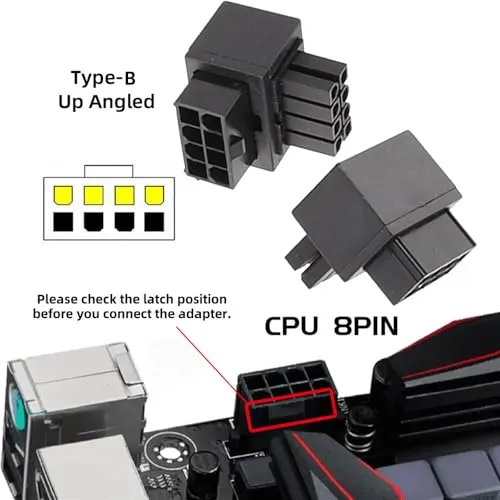Pack De Adaptadores 90 Atx 8p Eps Para Cpu - 2 Piezas