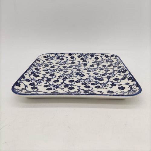 Imagen 3 de 3 de Plato Playo Cuadrado Deco Porcelana 20cms Varios Diseños