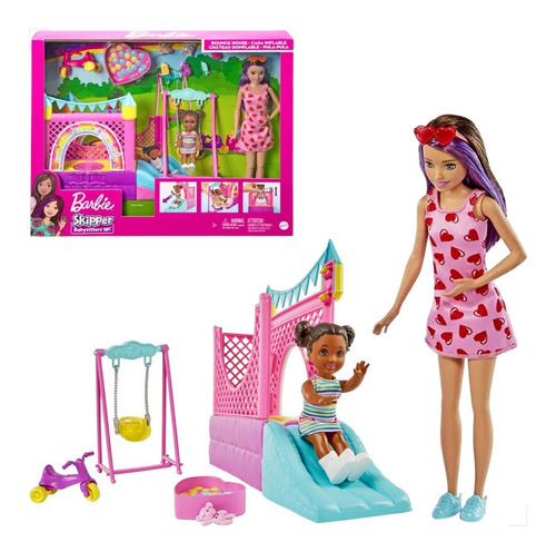 Barbie Babysitters Negra Parque De Diversões - Mattel Hhb67
