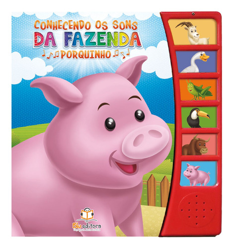 Livro Sonoro Infantil Animais Sons Musical Coleção Completa Kit 10 Un.