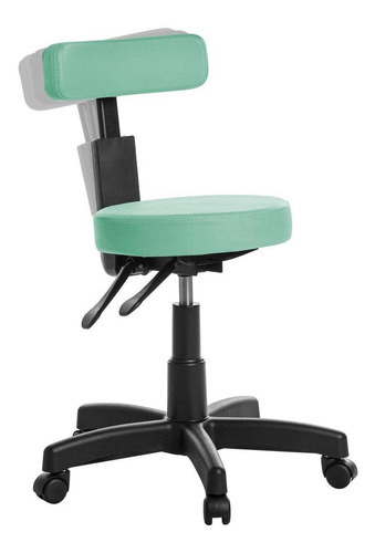 Cadeira Mocho Ergonômica Estética Clinica Rv Cor Turquesa