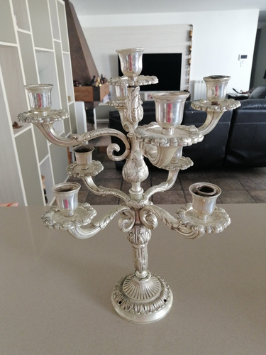 Candelabro Bañado En Platina 