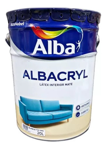 Latex Albacryl Blanco Mate 20 Litros Colornet