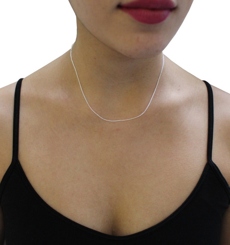 Imagen 5 de 10 de Cadena De Plata Ley .925 De 40 Cm Para Mujer Agálea Joyería