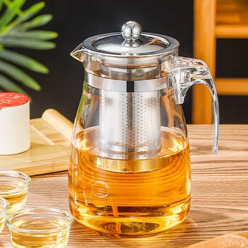 Tetera Té Infusiones Vidrio Con Filtro Acero Inox 500ml