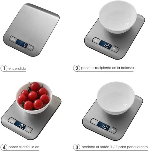 Imagen 5 de 5 de Gramera De Cocina Pesa Balanza Digital 5kg Cocina Alimentos
