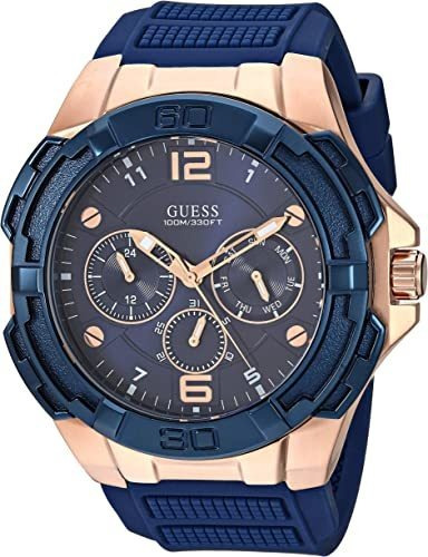 Guess Reloj Icónico De Silicona De Gran Tamaño En Tono Oro