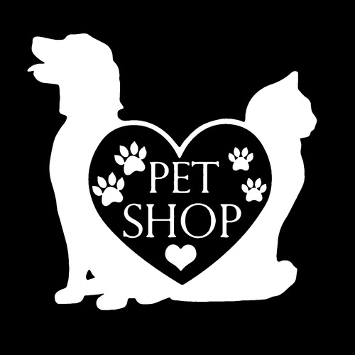 Adesivo De Parede - Pet Shop Petshop Gato Cachorro 40x32cm