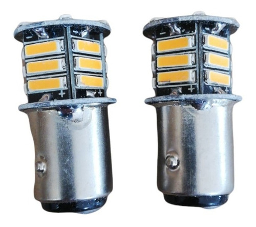 Par Foco 1157 21 Led 2 Polos Patas Disparejas Luz Fija Ambar