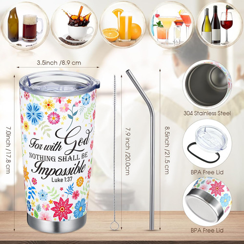 Thinkday Juego De Regalos Cristianos Para Mujeres, Vaso Reli